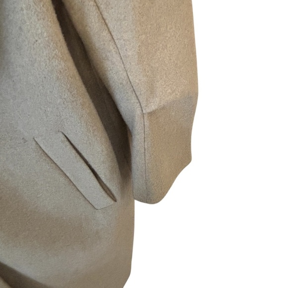 Zara Oversized Tan Cozy Long Pea One Button Neutral Long Coat SZ XS - Picture 12 of 13